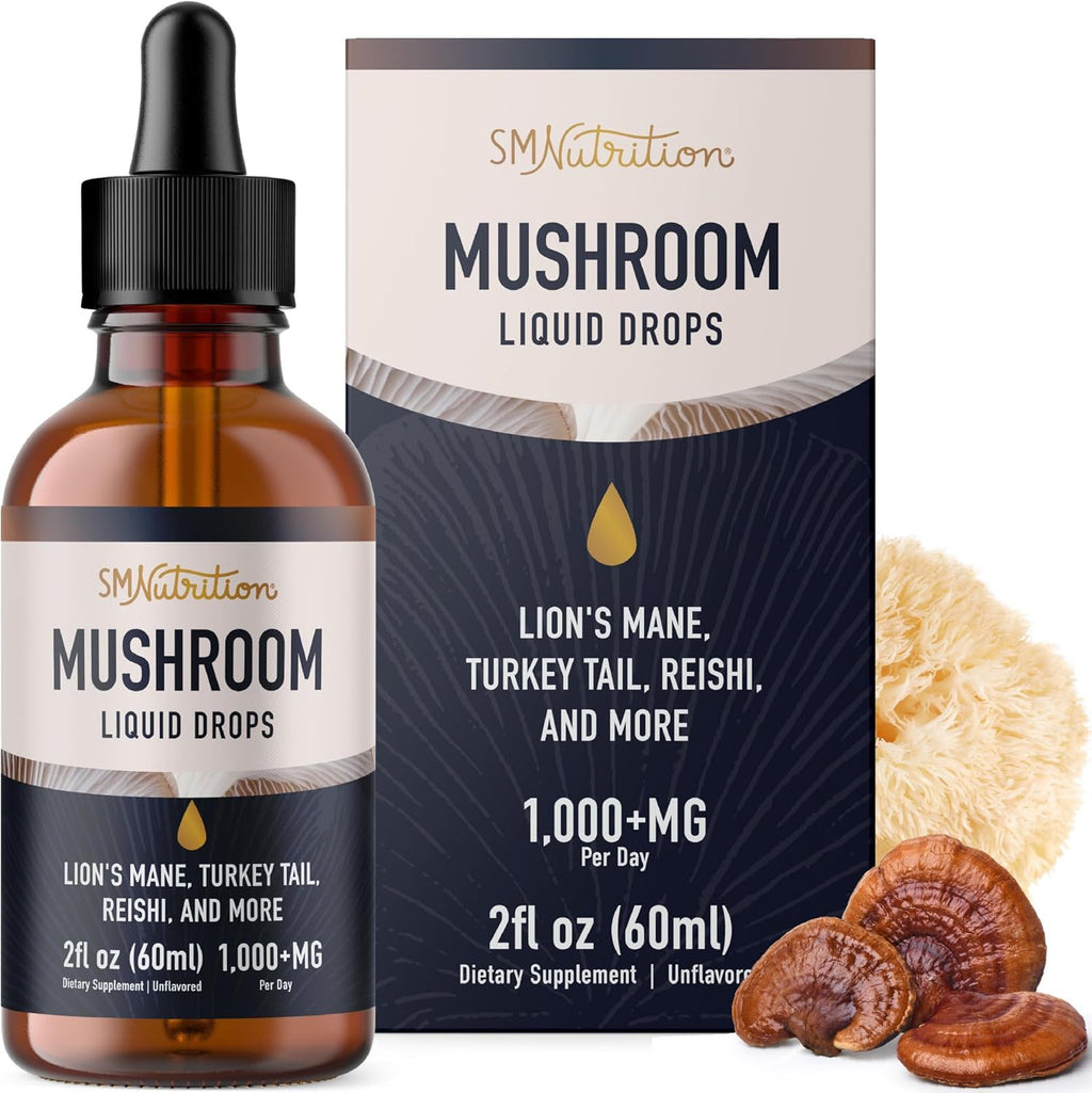 Mushrooms Liquid Drops Complex | Lions Mane Supplement with Turkey Tail Mushroom