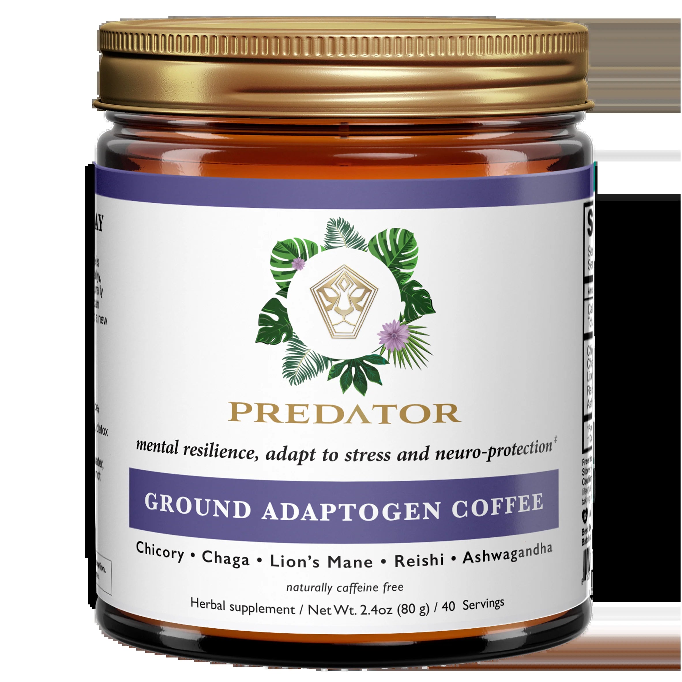 Ground Adaptogen Coffee - Mushrooms and Adaptogens - Chicorei Root, Reishi, Lions Mane, Chaga, Ashwagandha - Free of Caffeine