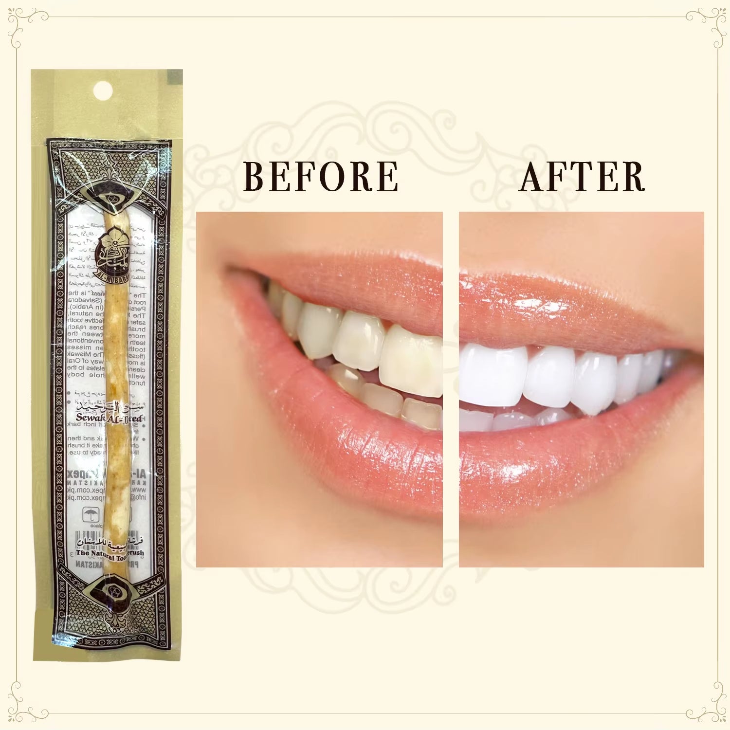 3 Pack Organic Miswak Toothbrush Traditional Stick Wooden Twig Toothbrush Handmade Natural Toothbrush Gentle for Gums Gift