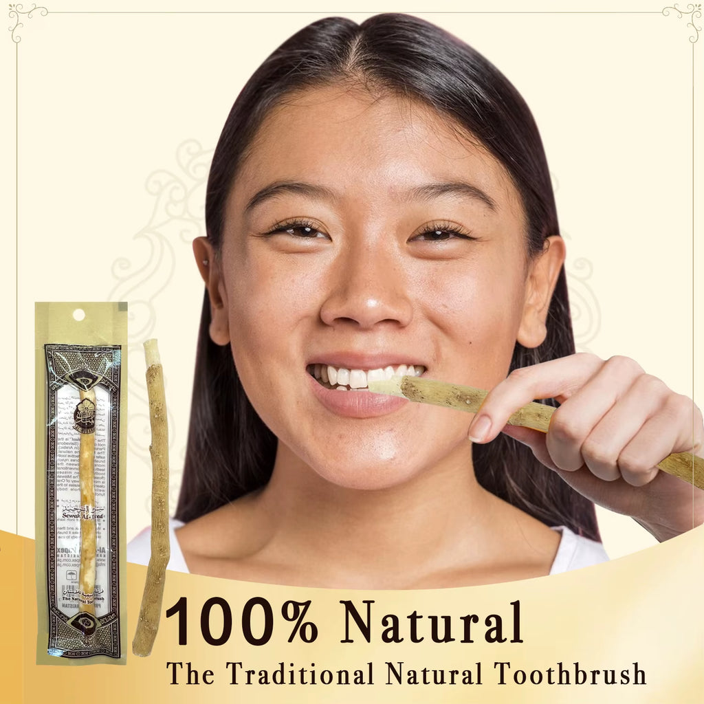 3 Pack Organic Miswak Toothbrush Traditional Stick Wooden Twig Toothbrush Handmade Natural Toothbrush Gentle for Gums Gift