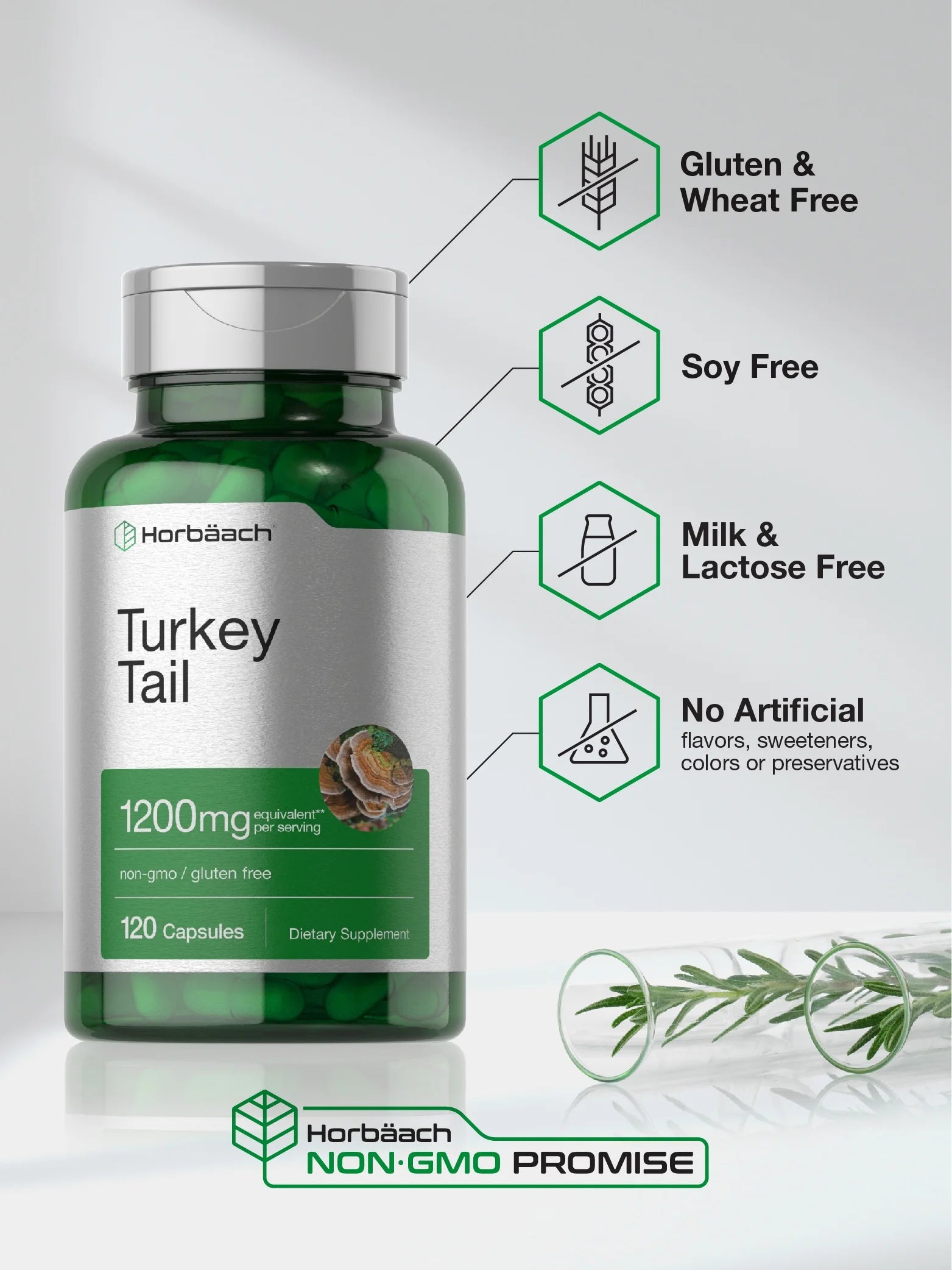 Turkey Tail Mushroom Capsules | 1200Mg | 120 Count for Men and Women | by