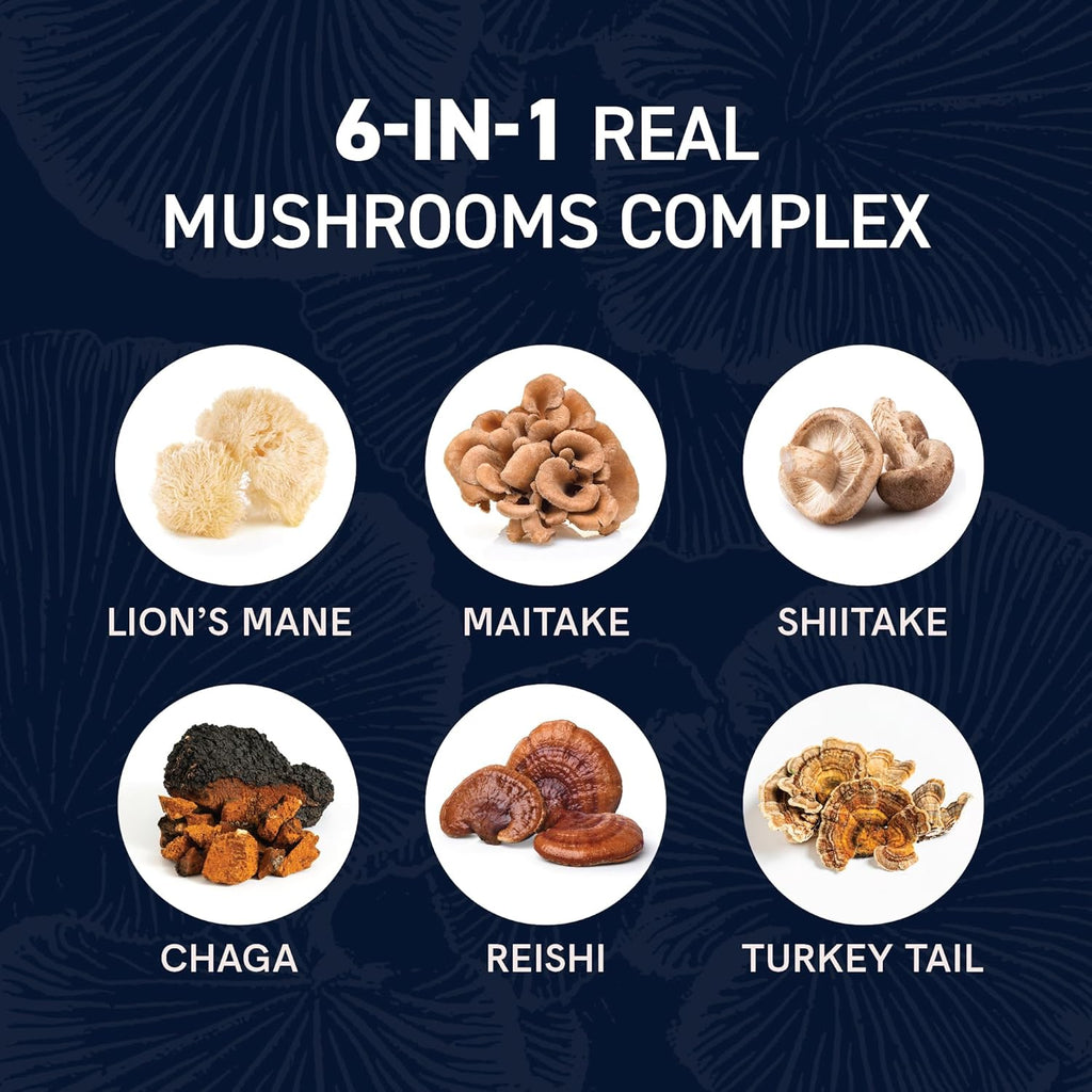 Mushrooms Liquid Drops Complex | Lions Mane Supplement with Turkey Tail Mushroom