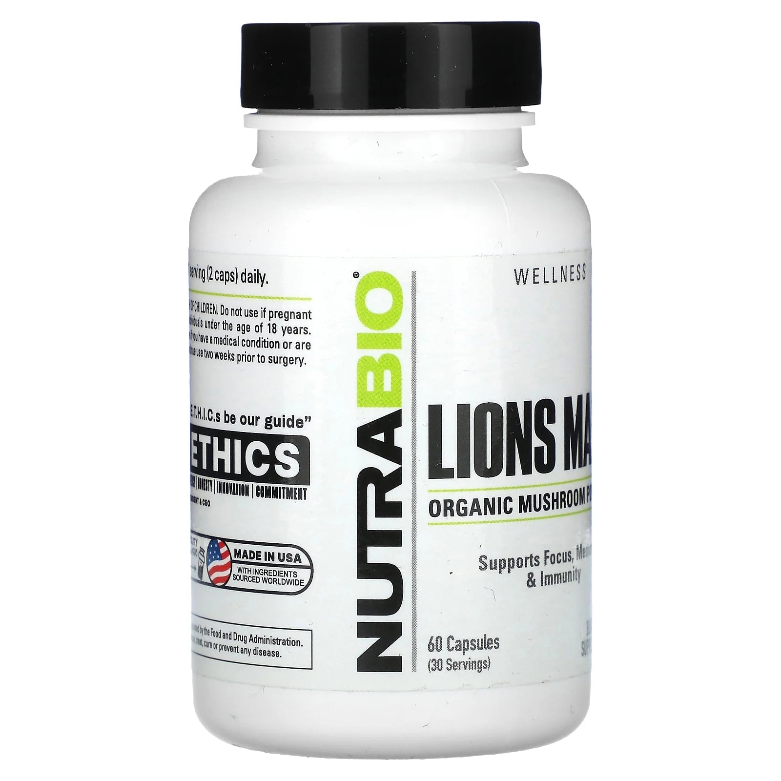 Organic Lions Mane, 60 Capsules
