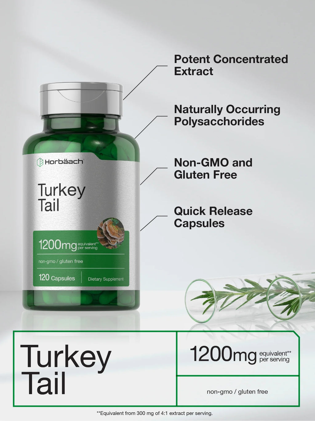 Turkey Tail Mushroom Capsules | 1200Mg | 120 Count for Men and Women | by